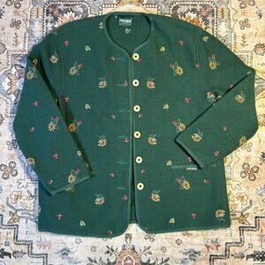 Geiger Collections Made in Austria Boiled Wool Embroidered Women's Sweater 38